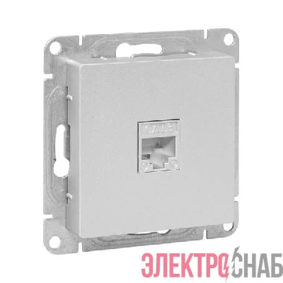 Розетка телефонная 1-м СП Эпика RJ11 механизм алюм. EKF UP1-SOA-RJ11