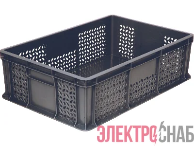 Ящик 600*400*180 мм дно сплош.стенки перф.без ручек серый 706.02.02 м 706.02.02 м