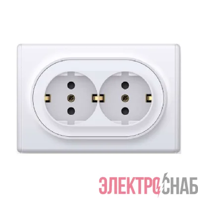Розетка 2-м СП Florence с заземл. бел. 1E10401300 OneKeyElectro 2172767