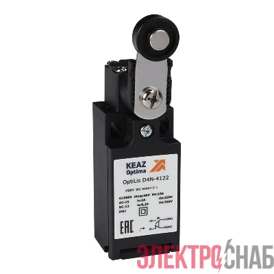 Выключатель концевой OptiLiS D4N-4122 рычаг метал. с роликом пластик. EN 50047 XCKN2118P20 КЭАЗ 365307