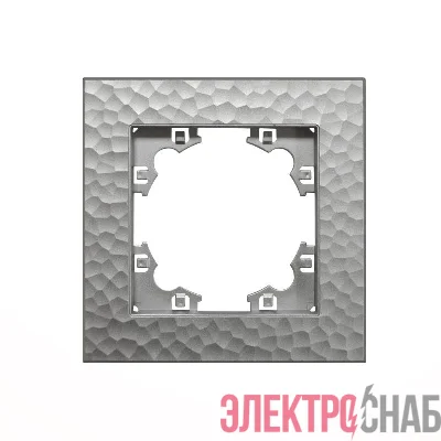 Рамка 1-м Афина фактурная серебро Universal A10053-S
