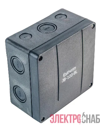 Коробка распределительная 140х140х76мм IP66 в комплекте с клеммным рядом 10х10кв.мм 76А черн. Extherm JB-100-BL