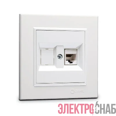 Розетка компютерная CAT5 + гнездо СП Karea IP20 бел. Makel 56001035