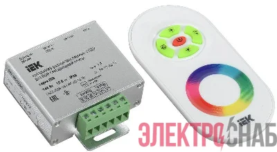 Контроллер с ПДУ радио RGB 3 канала 12В 4А 144Вт белый IEK LSC1-RGB-144-RF-20-12-W