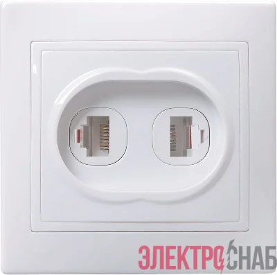 Розетка компьютерная + телефонная 2-м СП Кварта РК/Т12-КБ IP20 бел. GENERICA EIK10-K01-DM