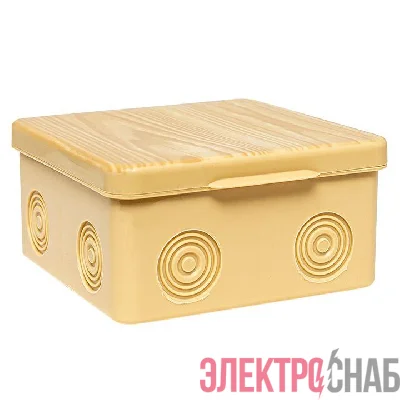 Коробка распаячная КМР-030-034 пылевлагозащ. 100х100х55 без мембранных вводов свет. дерево EKF plc-kmr-030-034-s