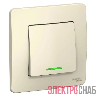 Выключатель 1-кл. СП Blanca 10А IP20 (сх. 1) 250В с подсветкой молочн. SE BLNVS010112