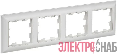 Рамка 4-м BRITE РУ-4-БрАБ арктич. бел./бел. IEK BR-M42-12-K91