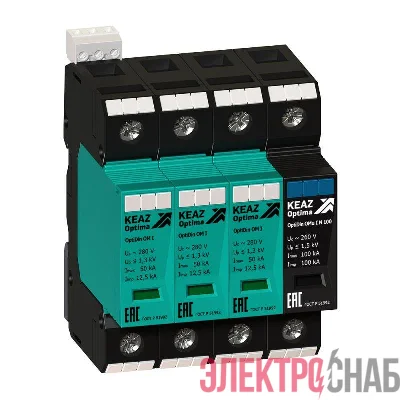 Ограничитель импульсных перенапряжений (УЗИП) OptiDin OM I 3+Nu 280/12.5 КЭАЗ 114275