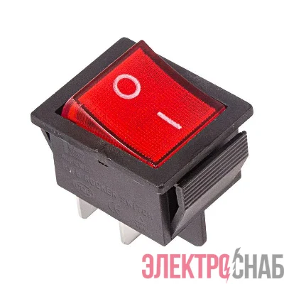 Выключатель клавишный 250В 16А (4с) ON-OFF красн. с подсветкой (RWB-502 SC-767 IRS-201-1) (инд. упак.) Rexant 36-2330-1