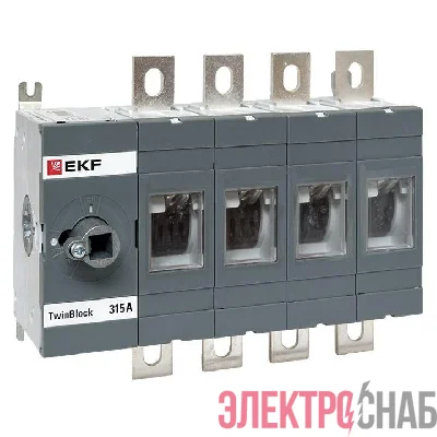 Рубильник 4п 315А без рукоятки управления TwinBlock EKF tb-s-315-4p