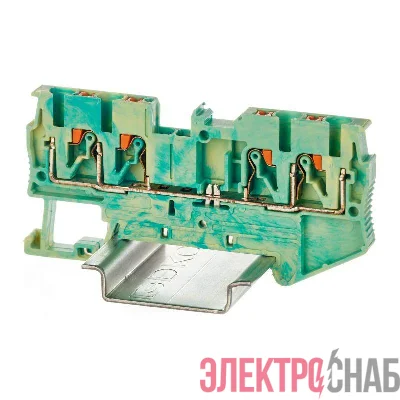 Клемма заземления зажим push-in 4 точки подключения 4 кв.мм DKC VPR-4-QUATTRO-PE