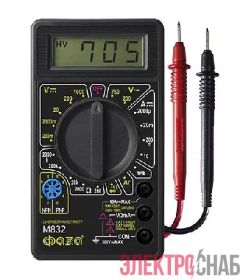 Мультиметр цифровой M832 ФАZА 5000414