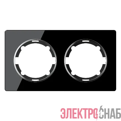 Рамка 2-м Garda горизонт. стеклянная чер. 2E52201303 OneKeyElectro 2234940