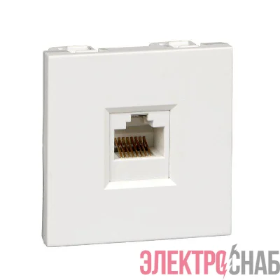 Розетка компьютерная 1-м W45 RJ45 кат.5E 45х22.5 R9003 бел. SchE RIN-145K5E-B