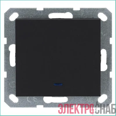 Выключатель 1-кл. 10А IP20 с подсветкой механизм черн. матовый soft touch Jasmart G3011NPB