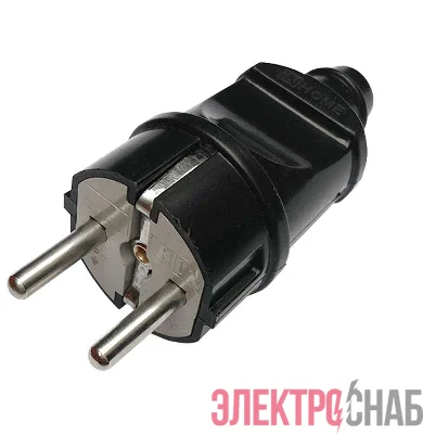 Вилка прямая 16А 4240 с заземл. черн. IN HOME 4690612009025