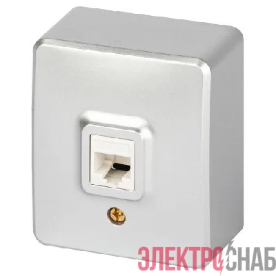 Розетка Эксперт 11-3203-03 информационная RJ45 IP20 ОУ алюм. Эра Б0063009