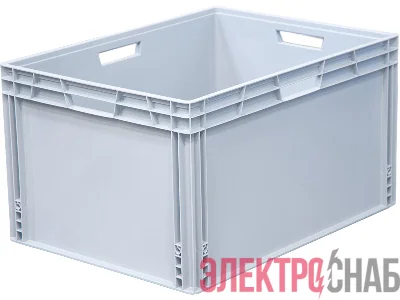 Ящик п/п 800х600х440 сплошной, усиленное дно, цв. серый SPK 8644 SPK 8644
