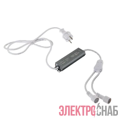 Трансформатор 230В - 24В 60Вт алюм. корпус провод бел. каучук Neon-Night 531-312