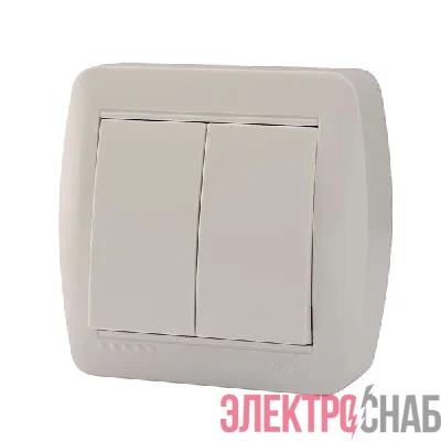 Выключатель 2-кл. ОП Demet 10А IP20 бел. LEZARD 711-0200-101