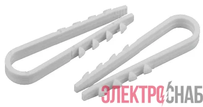 Дюбель-хомут для круглого кабеля 5-10мм бел. (уп.100шт) ЭРА Б0045081