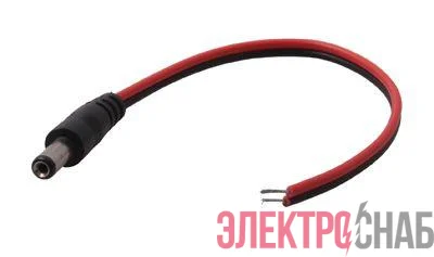 Разъем питания штекер 2.1х5.5х10мм с проводами 20см (уп.50шт) Rexant 14-0313