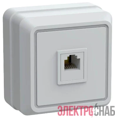 Розетка телефонная 1-м ОП Октава РТ20-ОБ IP20 бел. IEK ETO10-K01-DC