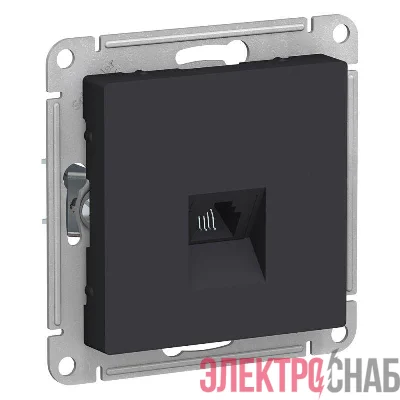 Розетка телефонная 1-м СП AtlasDesign RJ11 механизм карбон SchE ATN001081