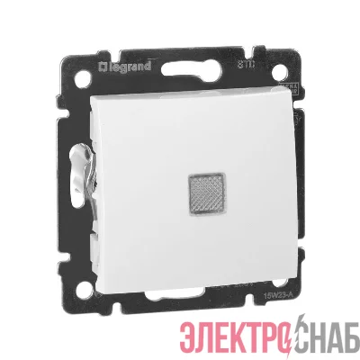 Выключатель 1-кл. СП Valena 10А IP31 250В с зел. индикацией механизм бел. IEK 774410