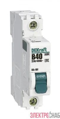 Выключатель автоматический модульный 1п B 40А 4.5кА ВА-101 DEKraft 11010DEK