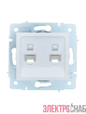Розетка компьютерная 2-м СП ASTI IP20 RJ45 механизм бел. LEZARD 7081-0288-141