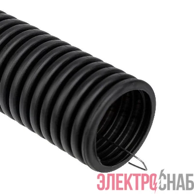 Труба гофрированная ПНД d40мм с протяжкой черн. (уп.15м) Rexant 28-0040-3