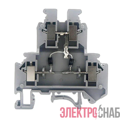 Клемма со встроенным диодом винтовой зажим 4 точки подключения 4кв.мм сер. DKC GUR-D-E