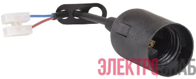 Патрон электрич. E27 Ппл27-04-К52 подвесной со шнуром пластик черн. (с этикет.) IEK EPP14-04-01-K02