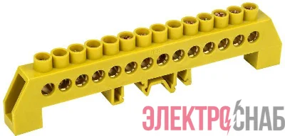 Шина PE "земля" в комб. DIN-изол. "Стойка" ШНИ-8х12-14-КС-Ж IEK YNN10-812-14DP-K05