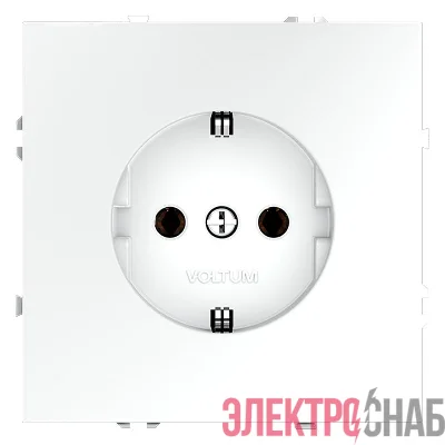 Розетка 1-м СП S70 16А с заземл. механизм бел. матов. Voltum VLS040102