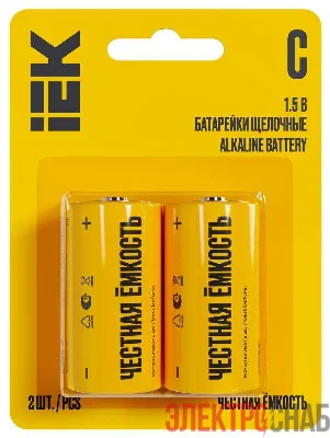 Элемент питания щелочной Alkaline LR14/C (блист.2шт) IEK ABT-LR14-OP-L02