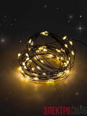 Гирлянда "Роса" DC-G06-120Y 120 microLED 12.1м. 8реж. 3хAA желт. ФАZА 5059634