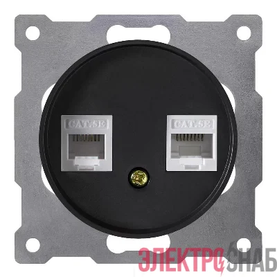 Розетка компьютерная 2-м СП Florence RJ45 кат.5E механизм черн. (1E20901303) OneKeyElectro 2172818