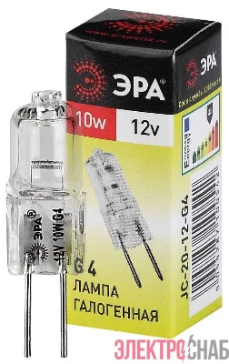 Лампа галогенная G4-JC-10W-12V ЭРА C0027367