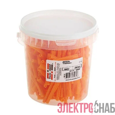Дюбель универс. 6х52 полипропилен (уп.250шт) ведро Tech-Krep 104643