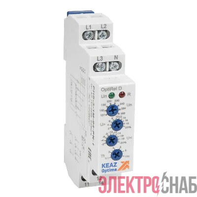 Реле контроля фаз OptiRel D PHS-3-1M-04-PN-2 повышенного/пониженного 3Ф+N 2СО КЭАЗ 331994