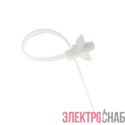 Хомут кабельный 2.5х100 нейл. бел. анкерный (уп.100шт) EKF plc-c-a-2.5x100