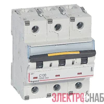 Выключатель автоматический модульный 3п C 100А 16кА DX3 10000 4.5мод. 400В Leg 409281