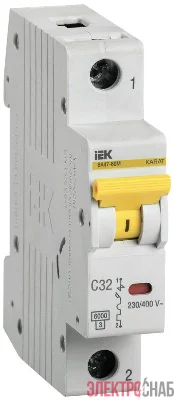 Выключатель автоматический модульный 1п C 32А 6кА ВА47-60M KARAT IEK MVA31-1-032-C