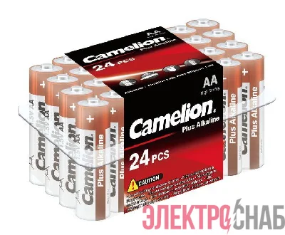 Элемент питания алкалиновый AA/LR6 1.5В Plus Alkaline LR6-PB24 (уп.24шт) Camelion 6752