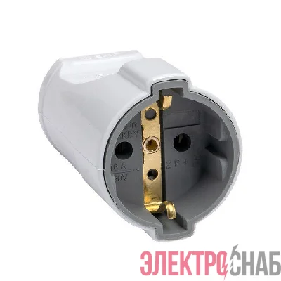Гнездо штепсельное с заземл. бел. 16А 250В PROxima EKF ASG16-10-r