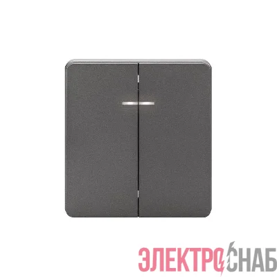 Выключатель 2-кл. СП ROUND MIELE 10А с подсветкой титан Kranz KR-78-0714-2