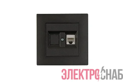 Розетка компьютерная CAT 5+гнездо Karea RIZZ STAR дым. металлик Makel 88050035